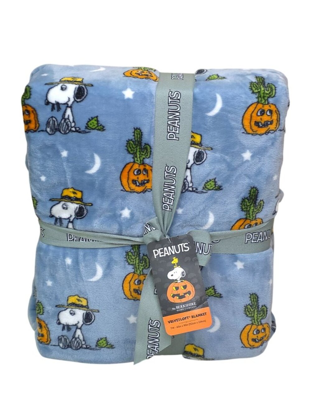 Peanuts Velvetloft Snoopy Halloween Twin Blanket 60X90" Fall Pumpkins Berkshire